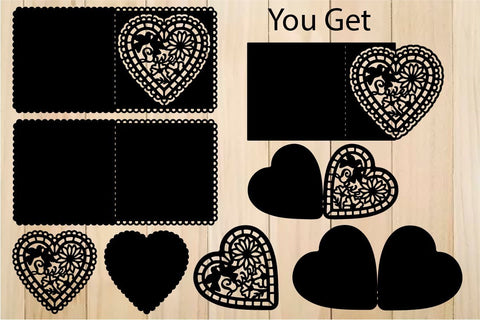 Floral Heart Valentine's Day Card Templates For Paper Cutting SVG Yuliya 