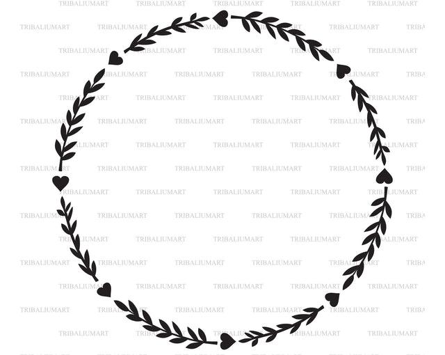 Floral heart wreath SVG TribaliumArtSF 