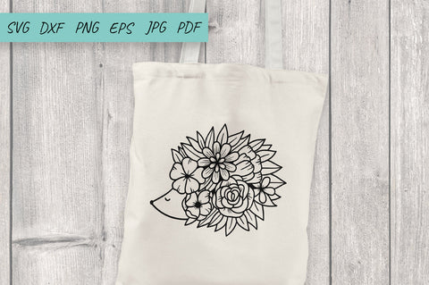 Floral Hedgehog SVG Cut File, Hedgehog SVG PNG EPS DXF SVG Irina Ostapenko 