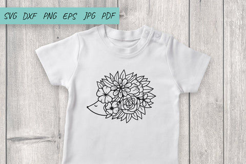 Floral Hedgehog SVG Cut File, Hedgehog SVG PNG EPS DXF SVG Irina Ostapenko 