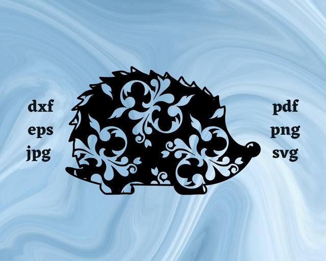 Floral Hedgehog SVG Cut File SVG Northern Light SVG 