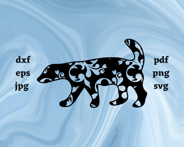 Floral Honey Badger SVG Cut File SVG Northern Light SVG 