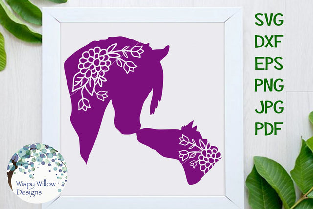 Floral Horse | Mom and Baby SVG Wispy Willow Designs 