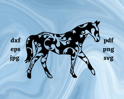 Floral Horse SVG Cut File SVG Northern Light SVG 