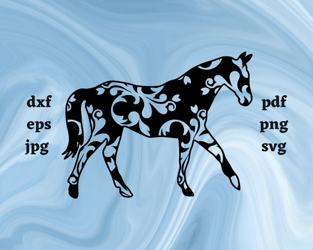 Floral Horse SVG Cut File SVG Northern Light SVG 