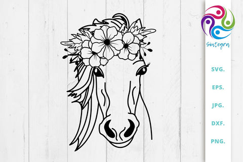 Floral Horse Svg File SVG Sintegra 