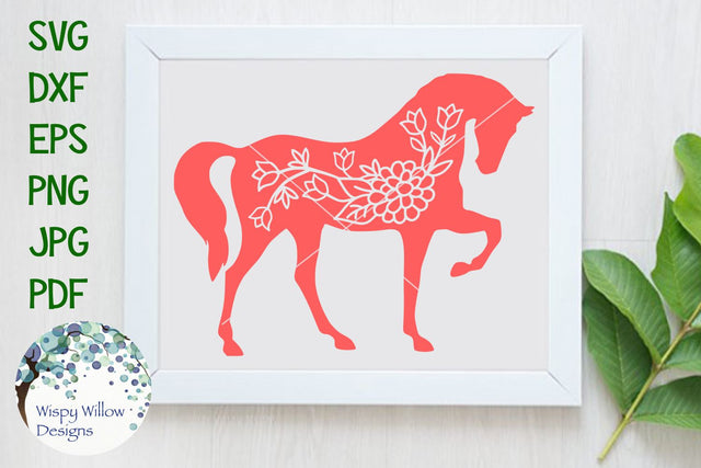 Floral Horse SVG Wispy Willow Designs 