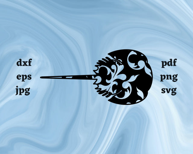 Floral Horseshoe Crab SVG Cut File SVG Northern Light SVG 