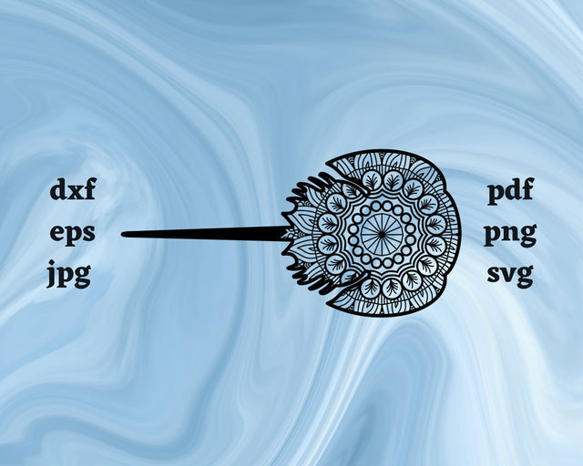 Floral Horseshoe Crab SVG Cut File SVG Northern Light SVG 