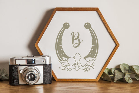 Floral Horseshoe Svg bundle, flower lucky monogram frame svg SVG Digital Rainbow Shop 