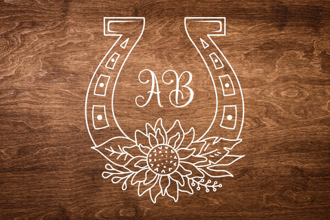 Floral Horseshoe Svg bundle, flower lucky monogram frame svg SVG Digital Rainbow Shop 