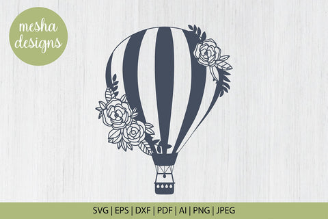 Floral Hot AIr Balloon Svg cut file SVG DIYCUTTINGFILES 