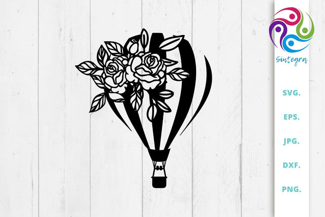Floral Hot Air Balloon Svg File SVG Sintegra 
