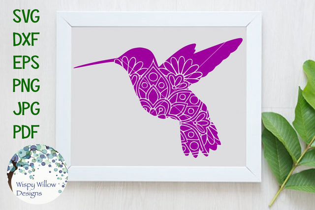 Floral Hummingbird Mandala SVG Wispy Willow Designs 