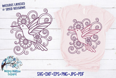 Floral Hummingbird SVG SVG Wispy Willow Designs 