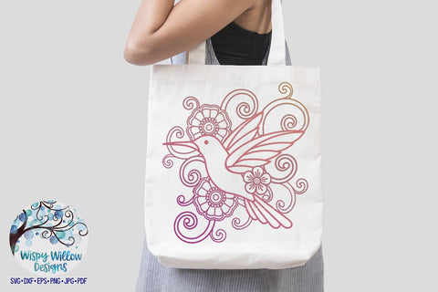 Floral Hummingbird SVG SVG Wispy Willow Designs 