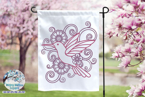 Floral Hummingbird SVG SVG Wispy Willow Designs 