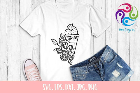 Floral Ice Cream SVG File SVG Sintegra 