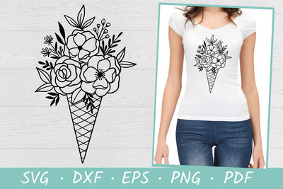 Floral Ice Cream SVG | Wildflower SVG| Flowers SVG SVG Irina Ostapenko 