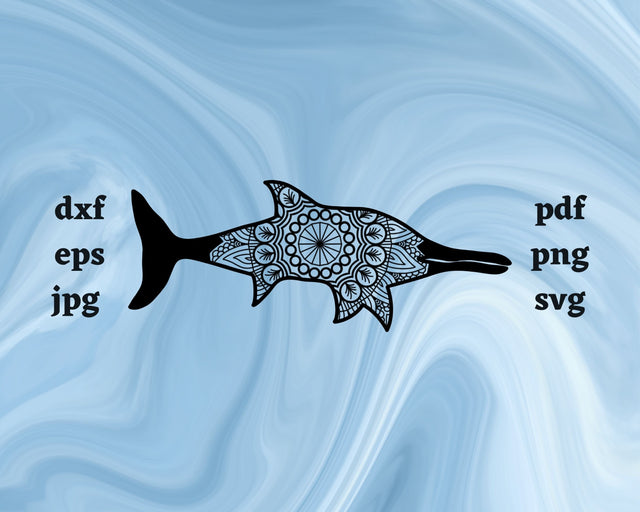Floral Ichthyosaurus SVG Cut File SVG Northern Light SVG 