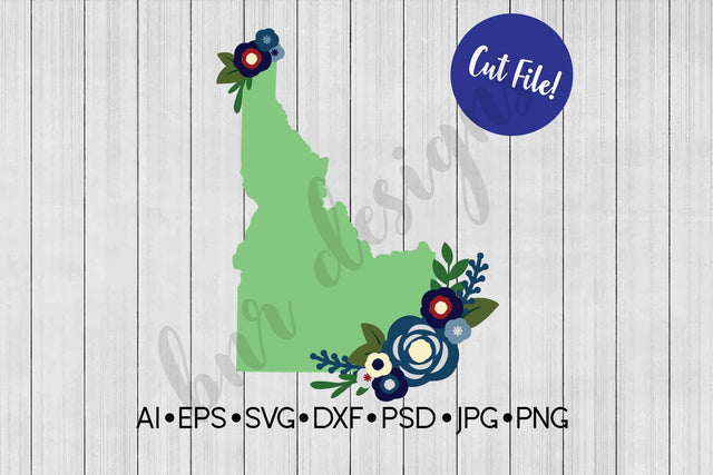 Floral Idaho SVG SVG BNRDesignShop 