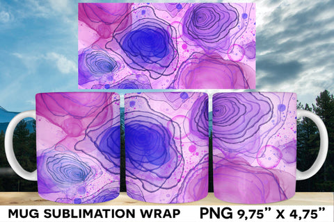 Floral Ink Sublimation, Mug Wrap Designs Bundle Sublimation Natasha Prando 
