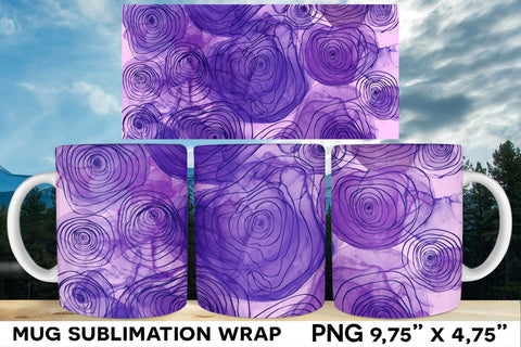 Floral Ink Sublimation, Mug Wrap Designs Bundle Sublimation Natasha Prando 