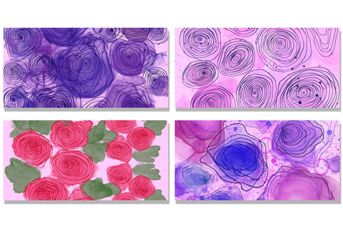 Floral Ink Sublimation, Mug Wrap Designs Bundle Sublimation Natasha Prando 