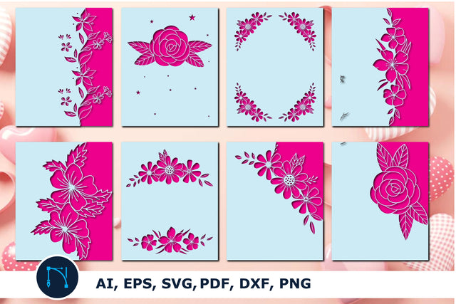 Floral Invitation Card Bundle SVG SVG MD JOYNAL ABDIN 