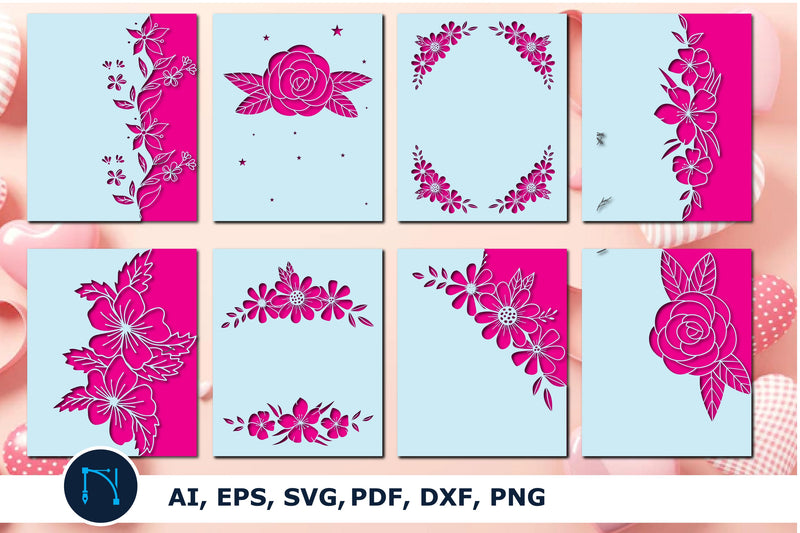 Floral Invitation Card Bundle SVG SVG MD JOYNAL ABDIN 