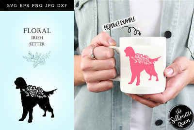 Floral Irish Setter Dog svg file for cricut, for silhouette, cut eps, cutting png, cuttable dxf, Instant Download design SVG Loveleen Kaur 