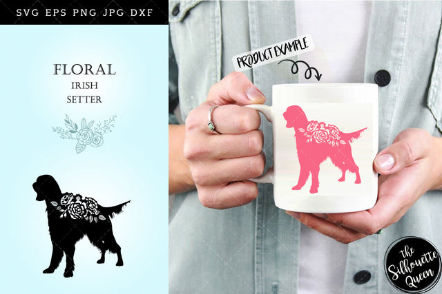 Floral Irish Setter Dog svg file for cricut, for silhouette, cut eps, cutting png, cuttable dxf, Instant Download design SVG Loveleen Kaur 
