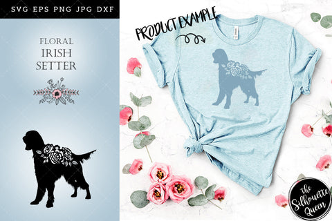 Floral Irish Setter Dog svg file for cricut, for silhouette, cut eps, cutting png, cuttable dxf, Instant Download design SVG Loveleen Kaur 