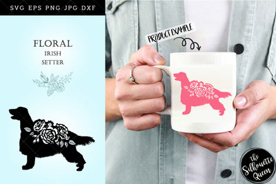 Floral Irish Setter Dog svg file for cricut, for silhouette, cut eps, cutting png, cuttable dxf, Instant Download design SVG Loveleen Kaur 