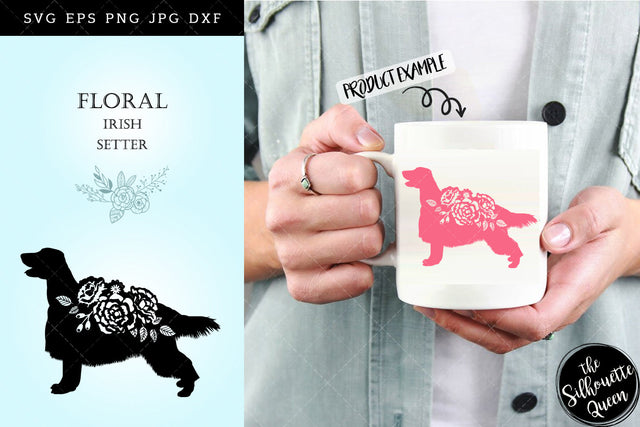 Floral Irish Setter Dog svg file for cricut, for silhouette, cut eps, cutting png, cuttable dxf, Instant Download design SVG Loveleen Kaur 