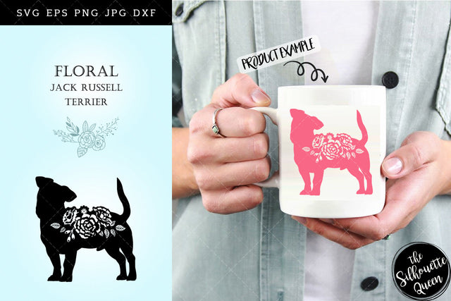 Floral Jack Russell Terrier Dog svg file for cricut, for silhouette, cut eps, cutting png, cuttable dxf, Instant Download design SVG Loveleen Kaur 