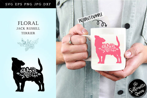 Floral Jack Russell Terrier Dog svg file for cricut, for silhouette, cut eps, cutting png, cuttable dxf, Instant Download design SVG Loveleen Kaur 