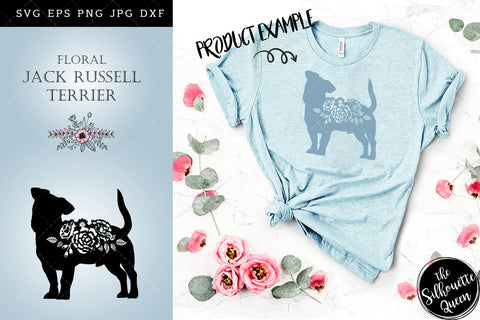 Floral Jack Russell Terrier Dog svg file for cricut, for silhouette, cut eps, cutting png, cuttable dxf, Instant Download design SVG Loveleen Kaur 