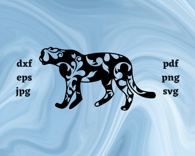 Floral Jaguar SVG Cut File SVG Northern Light SVG 