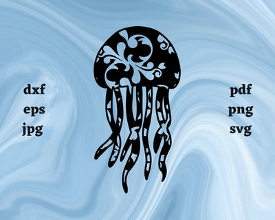 Floral Jellyfish SVG Cut File SVG Northern Light SVG 