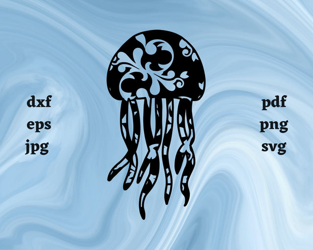 Floral Jellyfish SVG Cut File SVG Northern Light SVG 