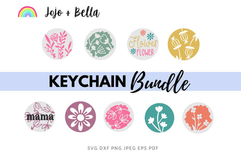 Floral keychain pattern svg, Keychain Svg, Floral Svg, Paint Brush Stroke svg, key ring pattern svg, Svg Files for Cricut, Silhouette SVG Jojo&Bella 
