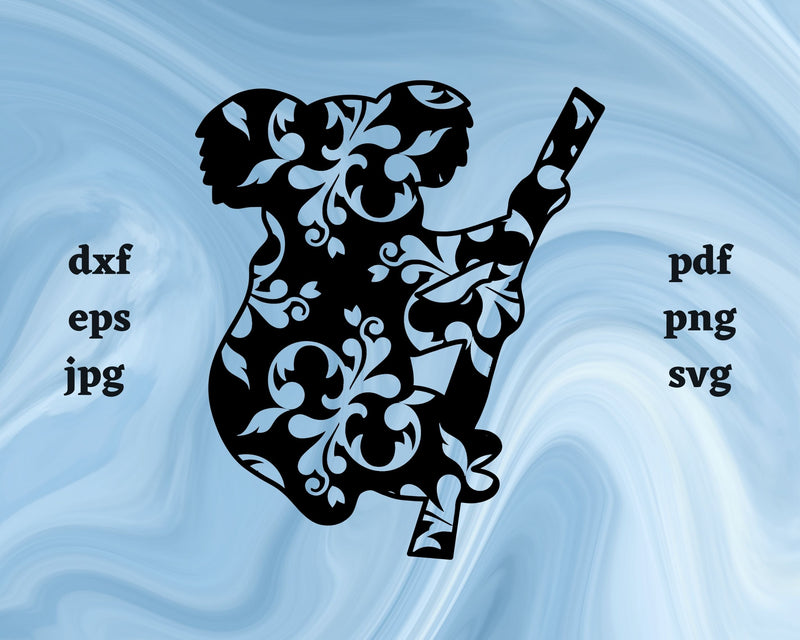 Floral Koala SVG Cut File SVG Northern Light SVG 