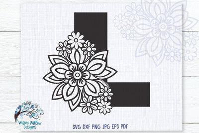 Floral L SVG SVG Wispy Willow Designs 