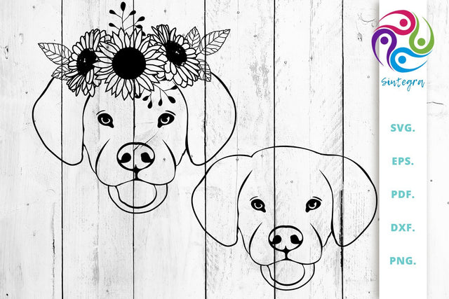 Floral Labrador Dog Svg Cut File SVG Sintegra 