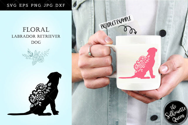 Floral Labrador Retriever Dog svg file for cricut, for silhouette, cut eps, cutting png, cuttable dxf, Instant Download design SVG Loveleen Kaur 