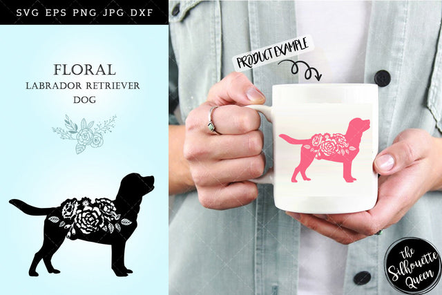 Floral Labrador Retriever Dog svg file for cricut, for silhouette, cut eps, cutting png, cuttable dxf, Instant Download design SVG Loveleen Kaur 