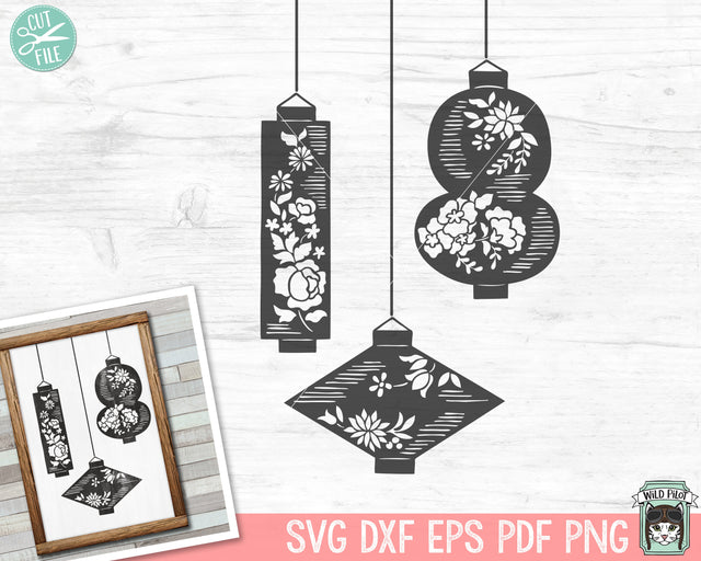 Floral Lanterns SVG Cut File SVG Wild Pilot 