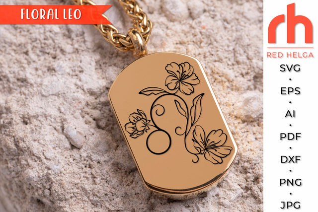 Floral Leo SVG - Flower Zodiac Cut File SVG RedHelgaArt 