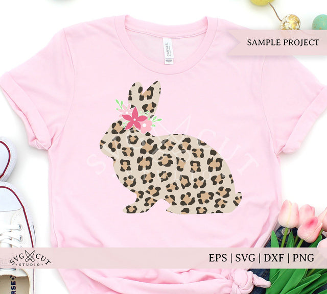 Floral Leopard Print Easter Bunny SVG Files SVG SVG Cut Studio 